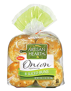artisan hearth onion hamburger buns
