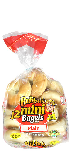 Bubbas Plain Mini Bagels