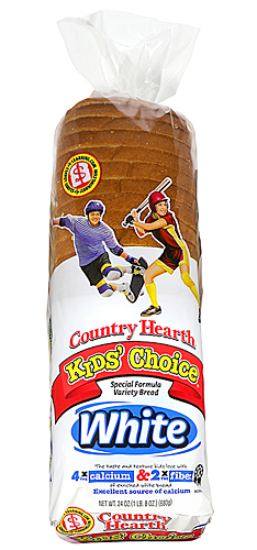country hearth kids choice white bread