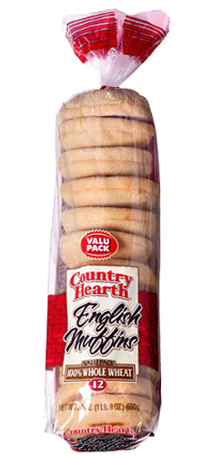 country hearth 12 count tube english muffins