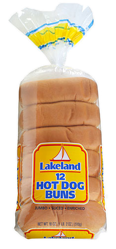 lakeland jumbo hot dog buns