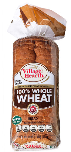village hearth 100% whole wheat bread
