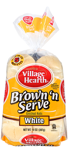 village hearth fancy brown 'n serve rolls
