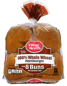 village hearth wheat hamburger buns
