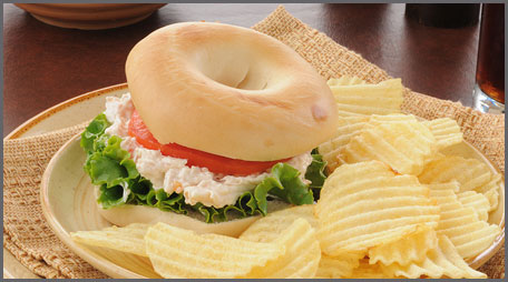 chicken salad bagel sandwich