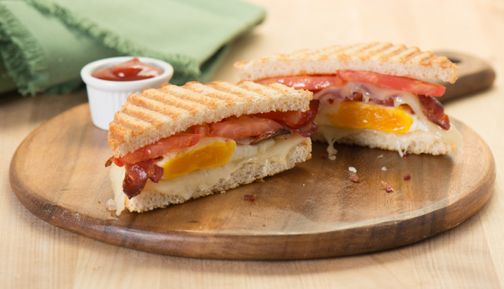 bacon egg swiss panini