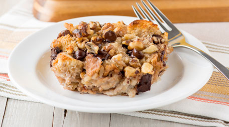 banana chocolate nut bread pudding